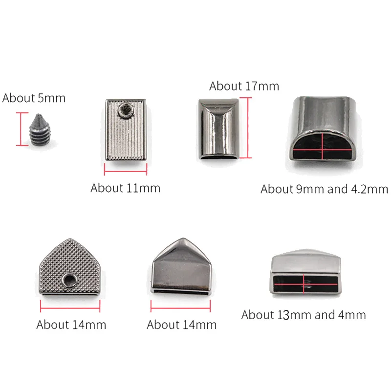 10Pcs Metal Zipper Tail Clip Stop Plug Head with Screw 17mm/14mm DIY Bag Leather Hardware Tool Craft | Дом и сад