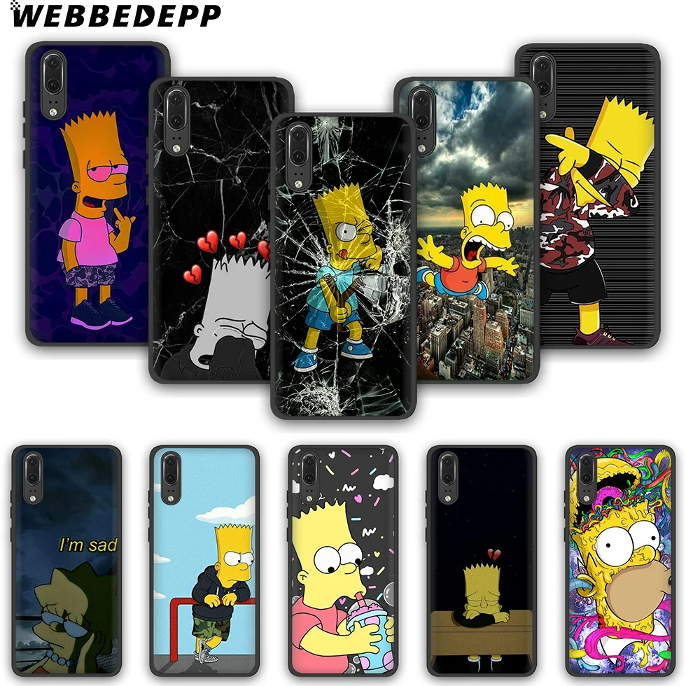 WEBBEDEPP The Simpson TPU phone case for Huawei P10 P20 P30 Lite Pro Y6 Y7 prime 2018 Y9 2019 |