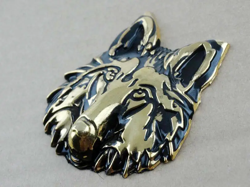 3D Metal Wolf Head Badge Emblem Decal Sticker Auto Car Oil Fuel Tank Tailgate | Stickers
