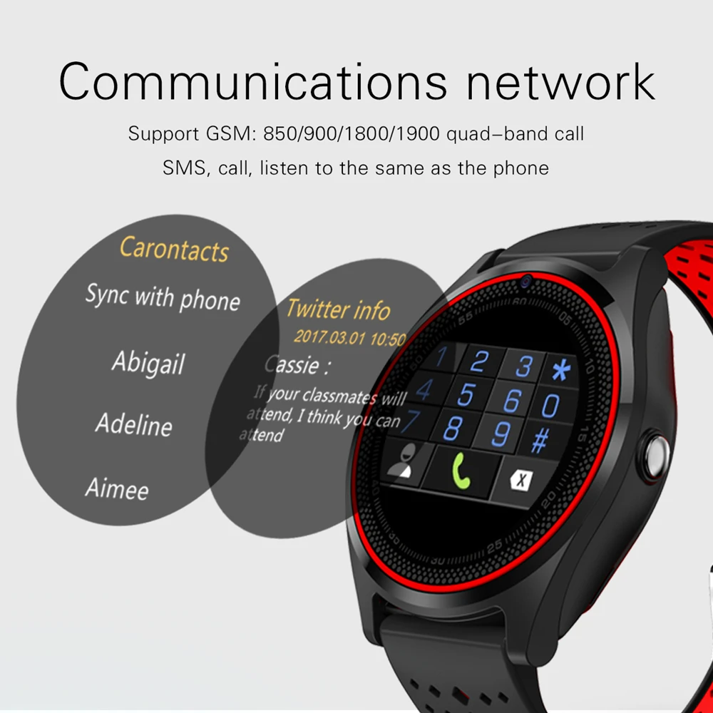V9 SmartWatch телефон 1 22 дюймов камера с сенсорным экраном Bluetooth MP3 SIM карта TF дети