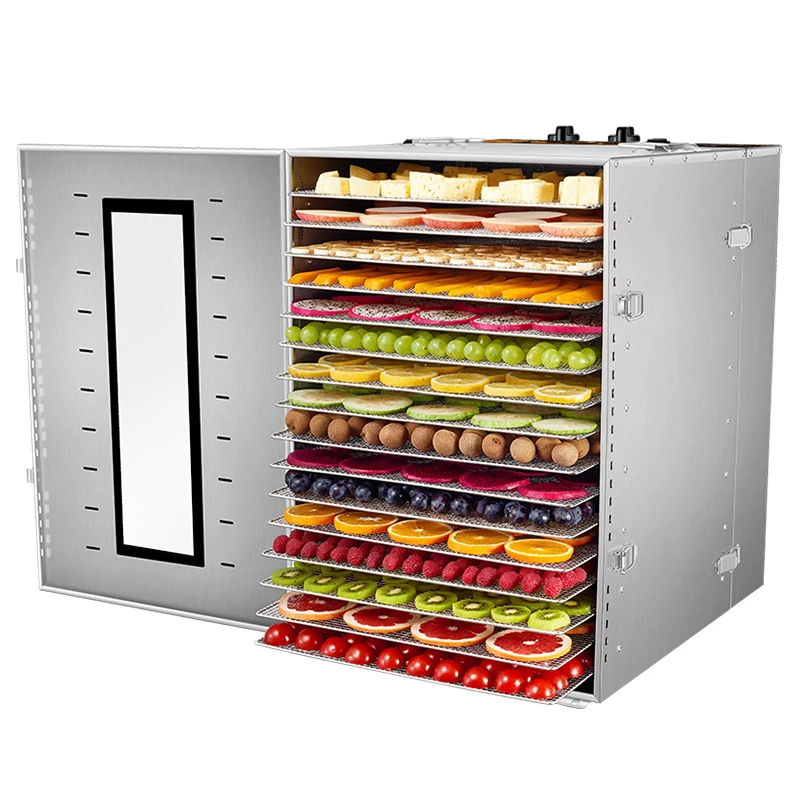 

16-layers Food Dehydrator Vegetable Fruit Dryer Stainless Steel Pet Food Mushroom Commercial Food Drying Machine