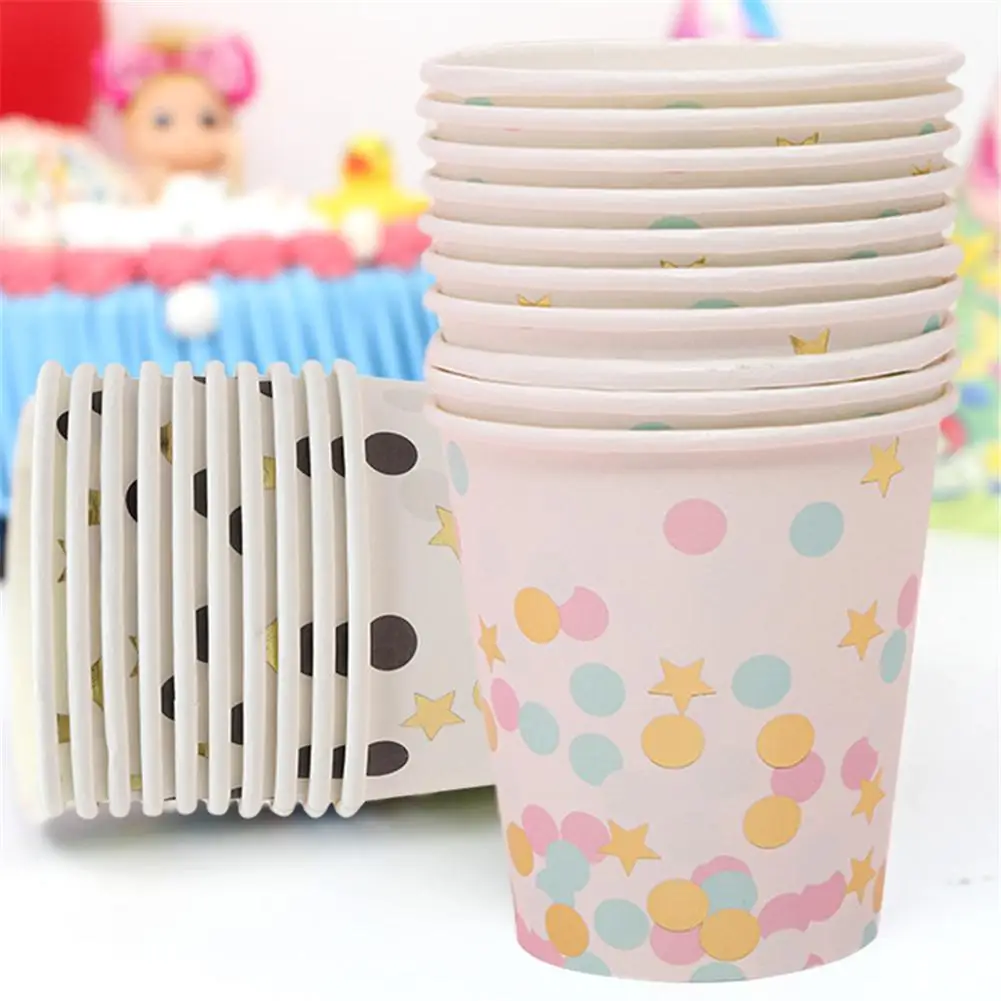 10 шт. одноразовая посуда в горошек с мультяшными звездами | Дом и сад