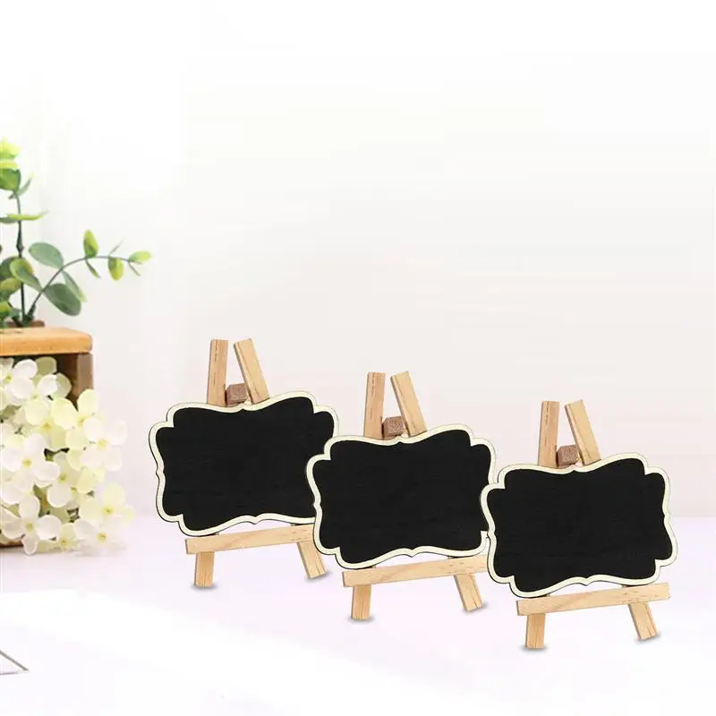 

3pcs Framed Wooden Blackboard Chalk Board Pegs, Chalkboard Clips Wedding Table Decoration,Place Setting, Party Favor