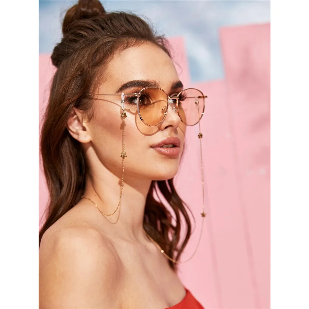 

2Pcs Fashion Pearl Eyeglasses Chain Women Men Sunglasses Cord Retainer Holder Eyewear Lanyard Neck Strap Rope Metal Mask Chain