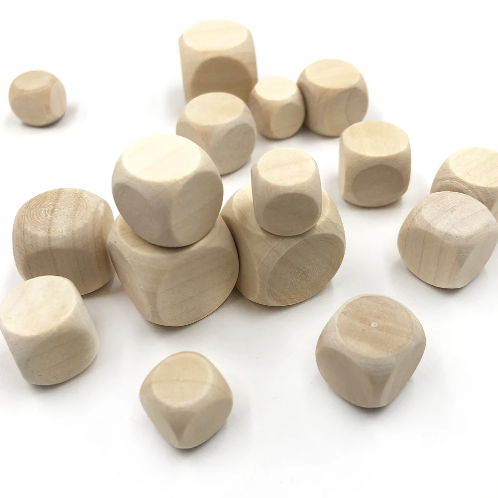 20 штук 6 двухсторонняя пустой деревянные кости вечерние СЕМЬЯ DIY игры печать