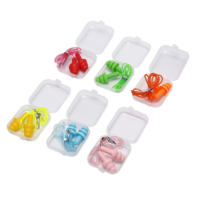 

Soft Silicone Corded Ear Plugs Ears Protector Reusable Hearing Protection Noise Reduction Earplugs Earmuff Washable