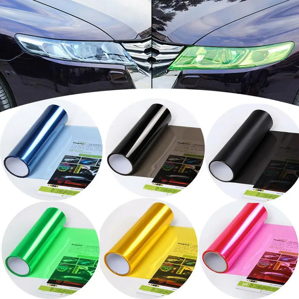 

30 * 60 Cm Car Light Sticker Film Self-adhesive Fog Lamp Headlight Tail Light Tone Vinyl Color Film 3 Layers Fog Sheet