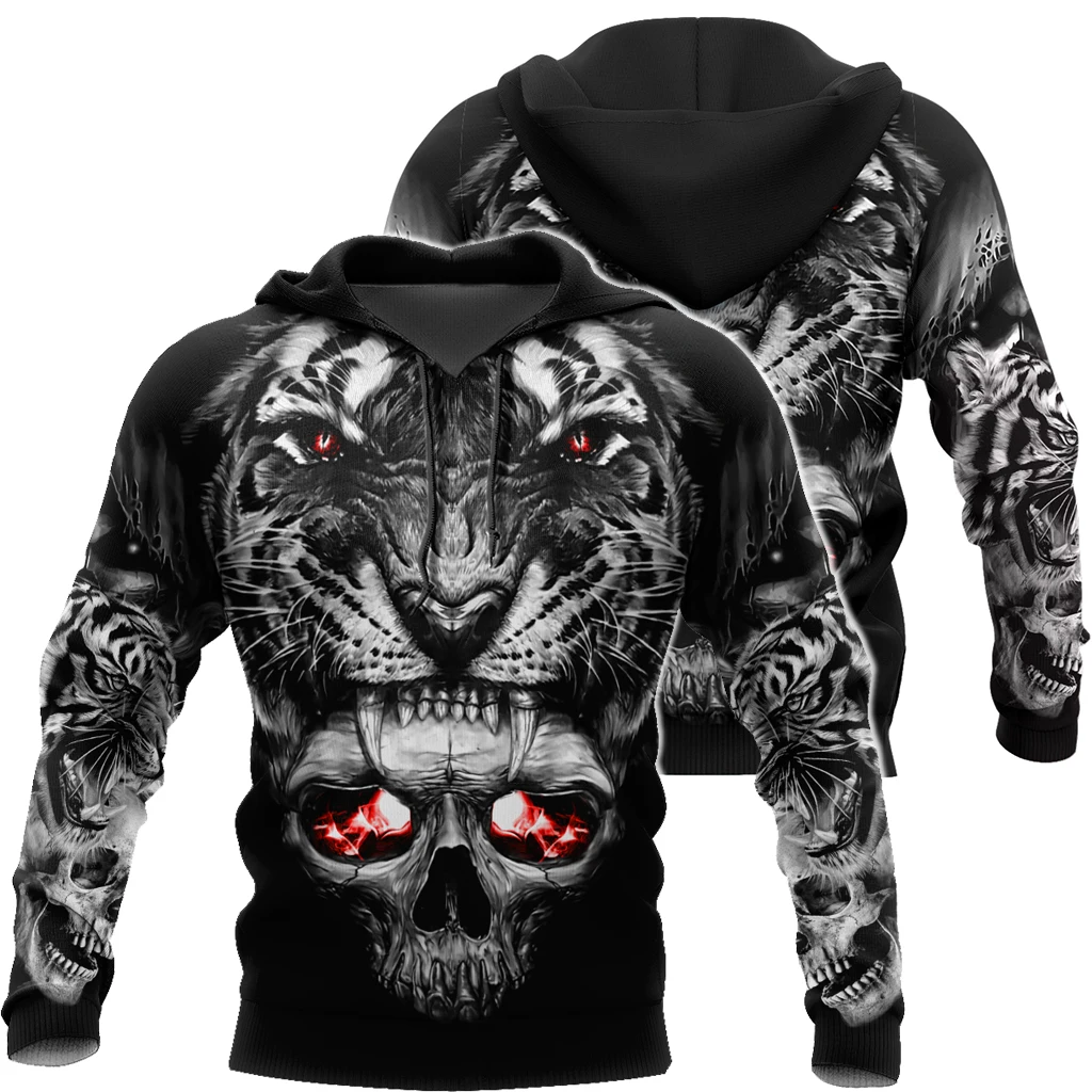 

Dark Plstar Tattoo Skull Tiger 3D Printed Autumn Fashion Men Hoodie Unisex Hooded Sweatshirt Street Casual Jacket Tracksuits