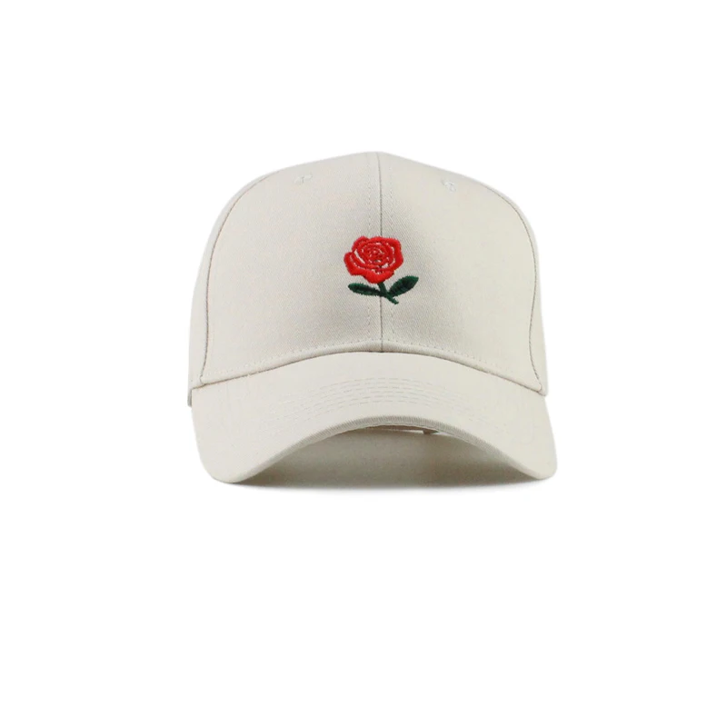 Beige-3 new cotton baseball cap chrysanthemum pattern caps men women Rose embroidery cap outdoor adjustable sports hat EXO GD pmo cap - Цвет: Beige-3