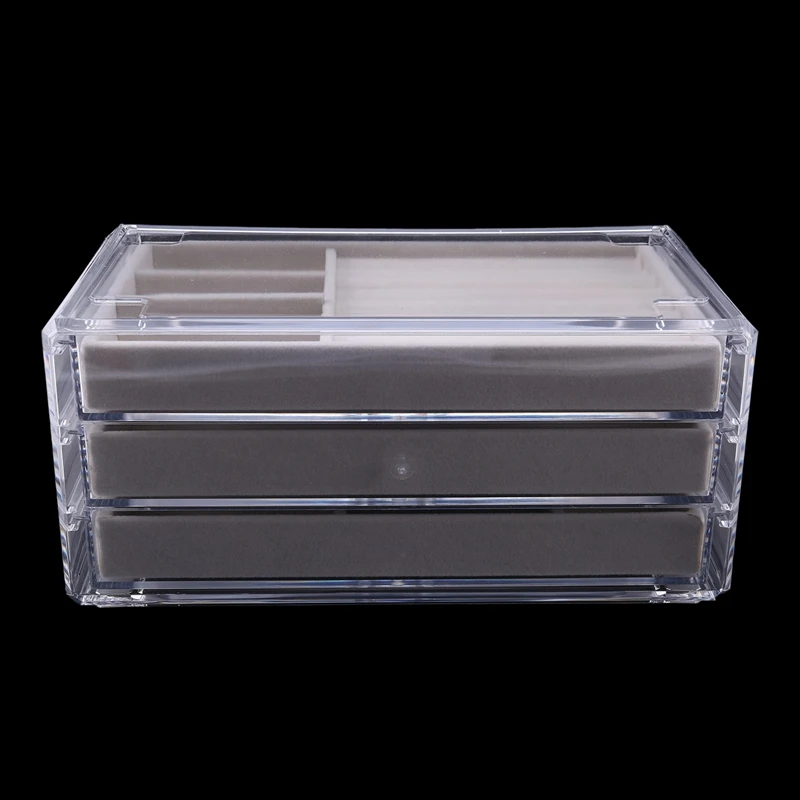 

Three-Tier Jewelry Storage Display Box Ring Earrings Necklace Box Pendant Watch Display Box beige