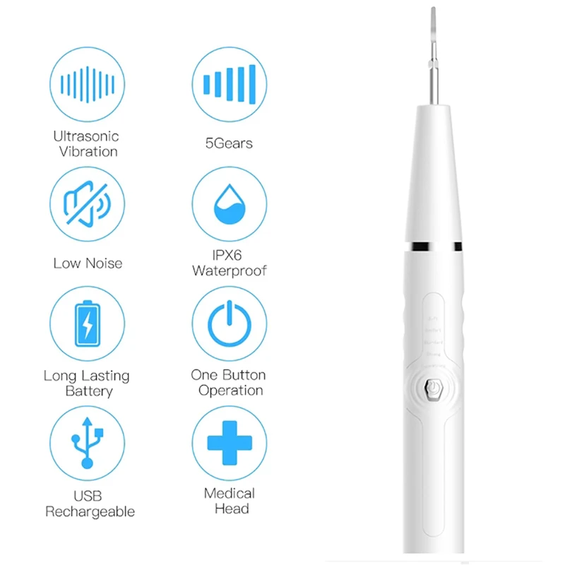 

LED NEW Electric Sonic Dental Scaler Tooth Calculus Remover Tooth Stains Tartar Tool Dentist Teeth Whitening Oral Hygiene