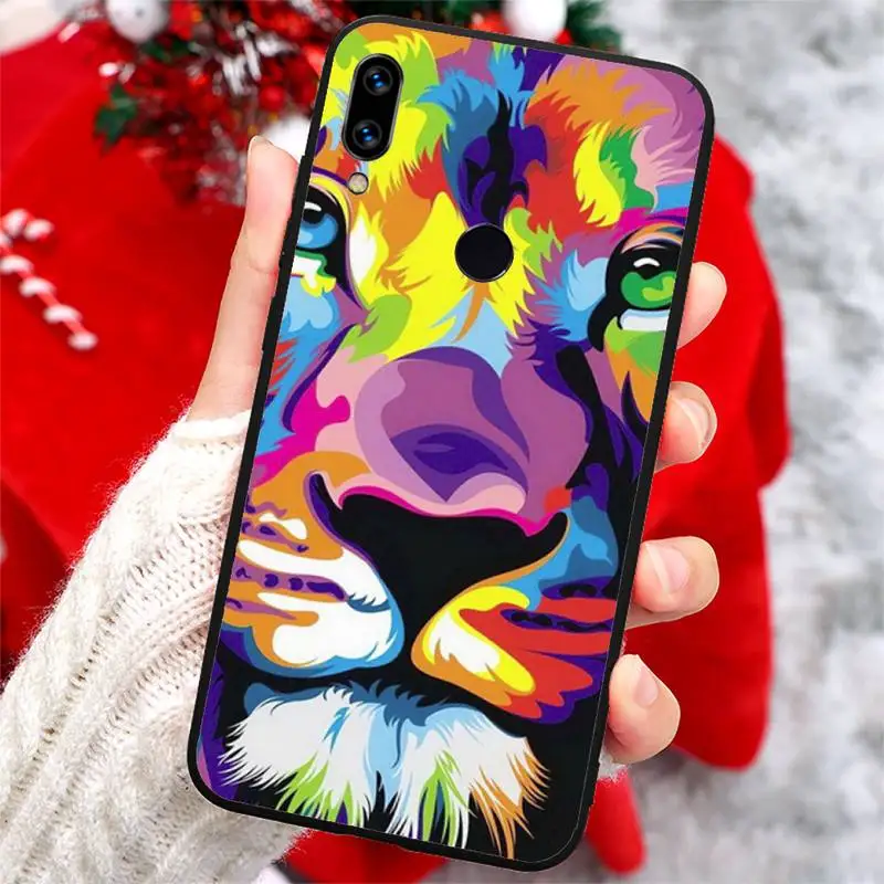 

Wolf Tiger Lion horror animal Phone Case For Xiaomi Redmi note 7 8 9 t k30 max3 9 s 10 pro lite