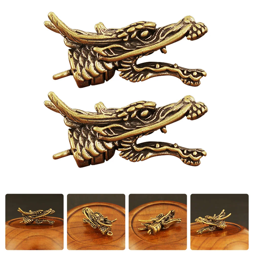 

2PCS Multi-function Vivid Brass DIY Pendant DIY Keychain Bag Dragon Head Pendant