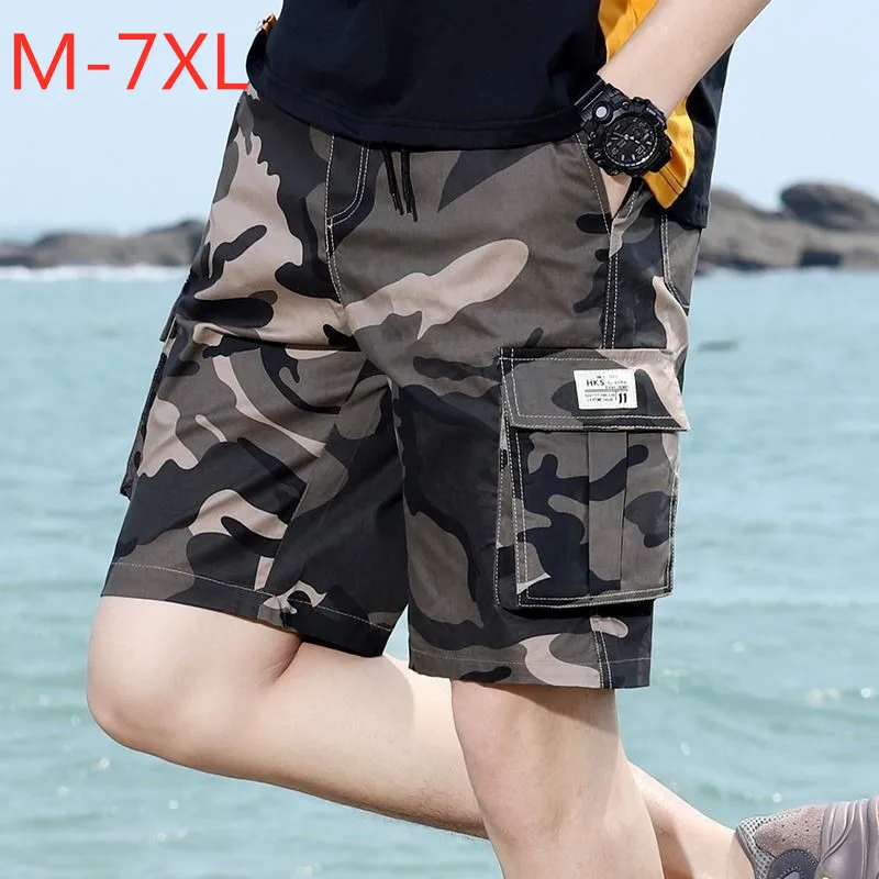 

2020 New Men Camouflage Shorts Casual Male Military Cargo Shorts Knee Length Mens Summer Short Pants Homme fat plus size