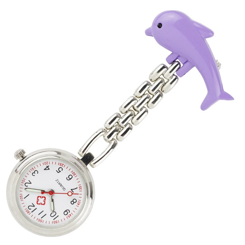 Часы медсестры в форме дельфина часы для рыбы подвесные серебристые из