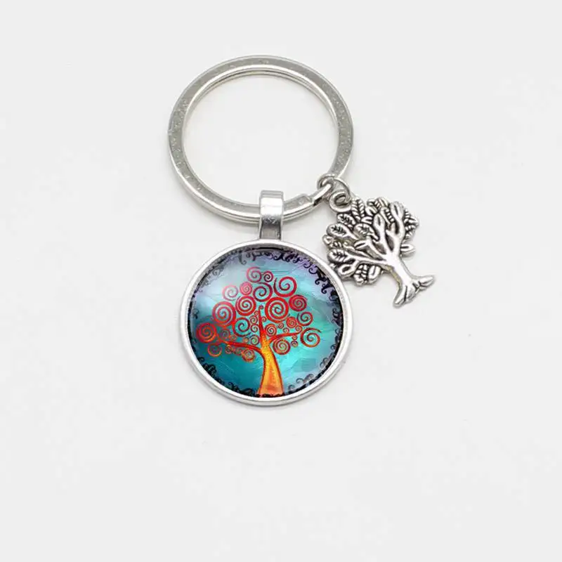 Модный шарм ретро-жизнь брелок с деревом стекло искусство выпуклый кулон DIY
