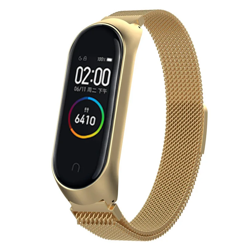 Браслет mi Band 4, браслет mi lanese с петлей, металлические полосы, умные ремешки для часов, ремень из нержавеющей стали для Xiao mi band 3 4, браслет на запястье