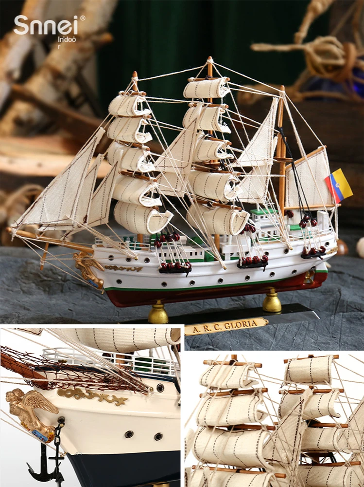 

Модель парусного корабля snnei-колумбия Glory, имитация массива дерева, гладкое украшение для лодки
