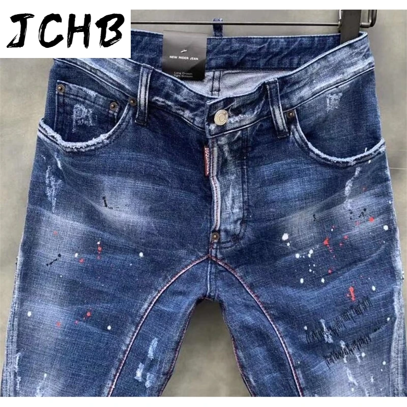 

New ripped WOMEN/men DSQ motorcycle jeans jacket trousers T126