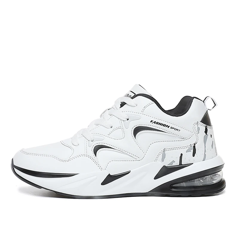 

Осенне-зимняя кожаная повседневная спортивная обувь, удобные светильник кие кроссовки на массивной подошве с воздушной амортизацией, модн...