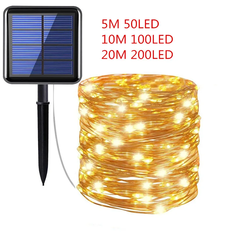 

50/100/200 LEDs LED Outdoor Solar Lamp String Lights Fairy Holiday Christmas Party Garland Solar Garden Waterproof Garland Decor