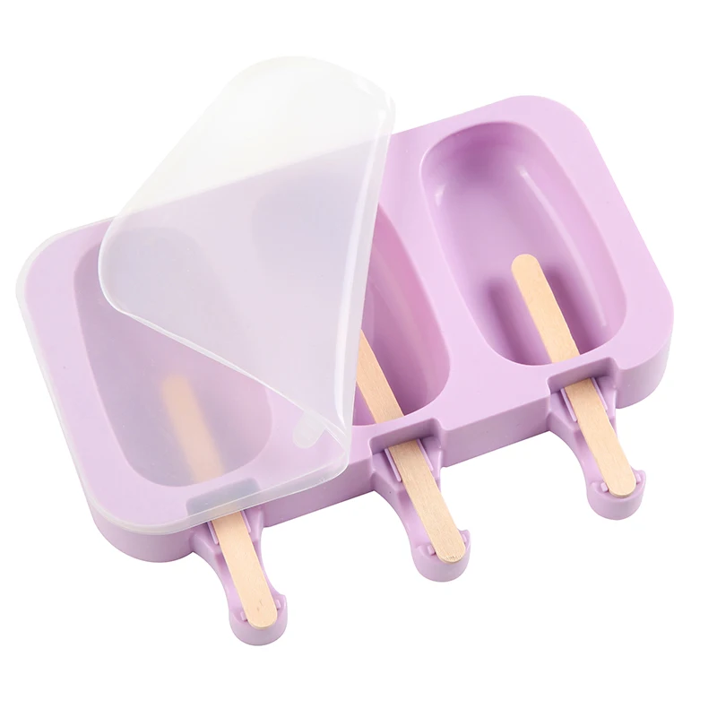 

Silicone Cute Cartoon Ice Cream Mold Popsicle Mold Reusable BPA-Free Ice Pop Mold With Lids and Sticks