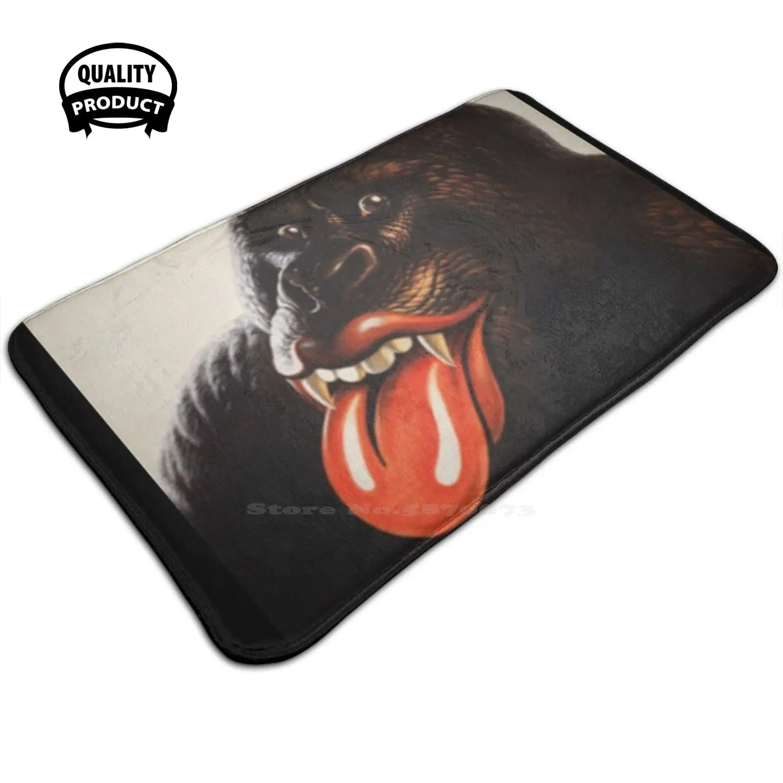 Grrr! Дверной коврик для ног домашний рулон Rockandroll Band Gorilla Lips язычок красные губы