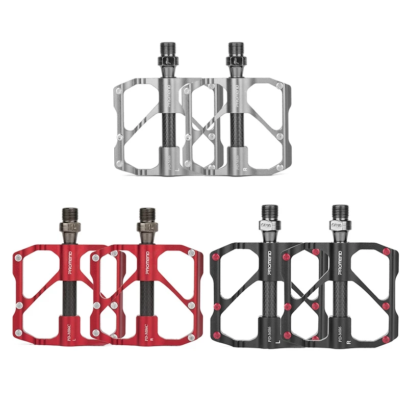 

PROMEND MTB Pedal Mountain Bike Road Bike Pedal 12 Non-Slip Pins Ultra-Light Aluminum 3 Ball Bearing Cycling Pedals