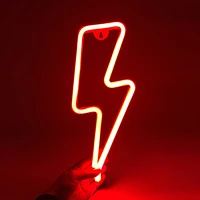 lightning shaped sign neon light usb battery decorative fulmination led light wall decor for kids baby room wedding party