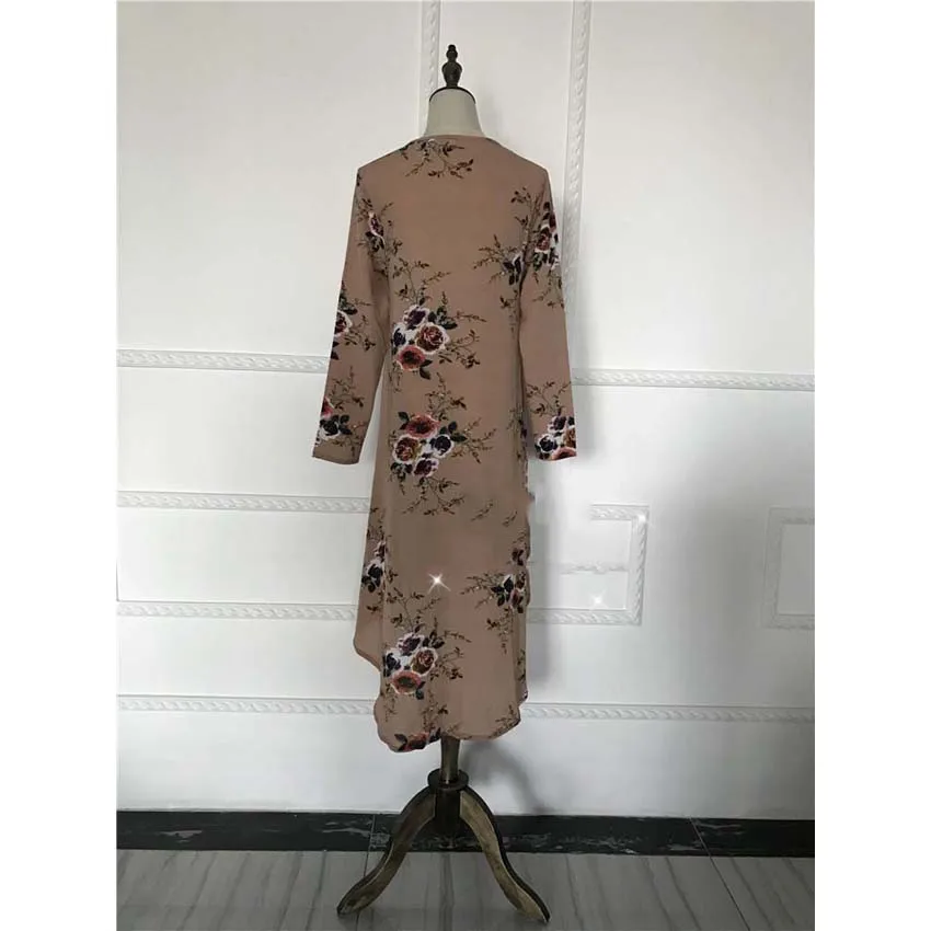 

Woman Tuxedo Style Irregular Muslim Abaya Dress Muslimah Islamic Blouse Floral Soft Thin Coat Tops Arab Fashion Clothing