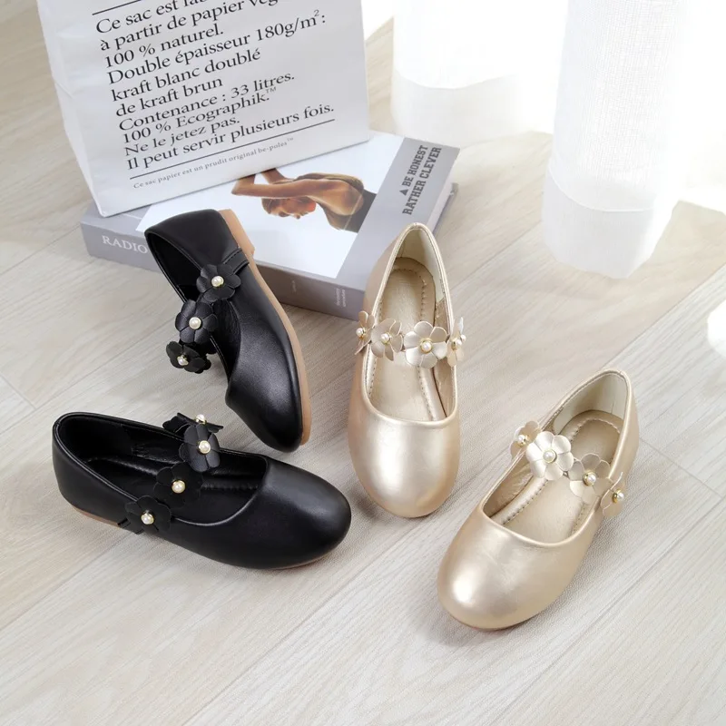 

New High Quality Leather Shoes Girls Children Flats Dance School Fashion Student Moccasins Baby Kids Toddler Performance 03A