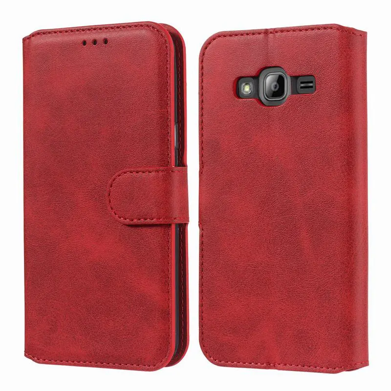 Red Case Кожаный чехол-кошелек для samsung Galaxy J3 чехлы для телефонов Чехол для samsung J310 J3 Чехол-книжка держатель для карт ретро-Книга чехол - Цвет: Red Case