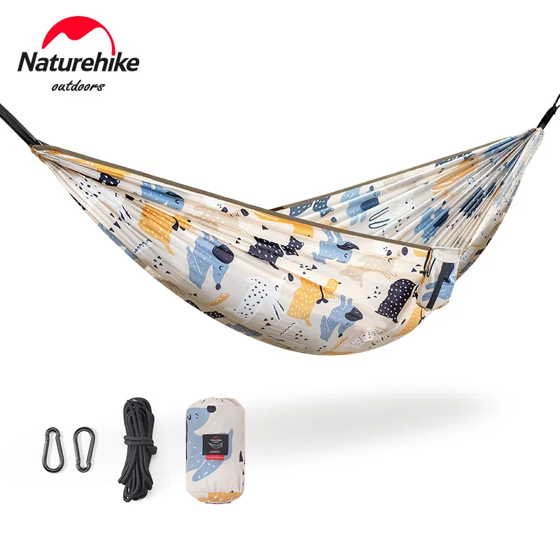 

Naturehike Printed parent-child hammock outdoor widening anti-rollover swing double leisure camping hammock