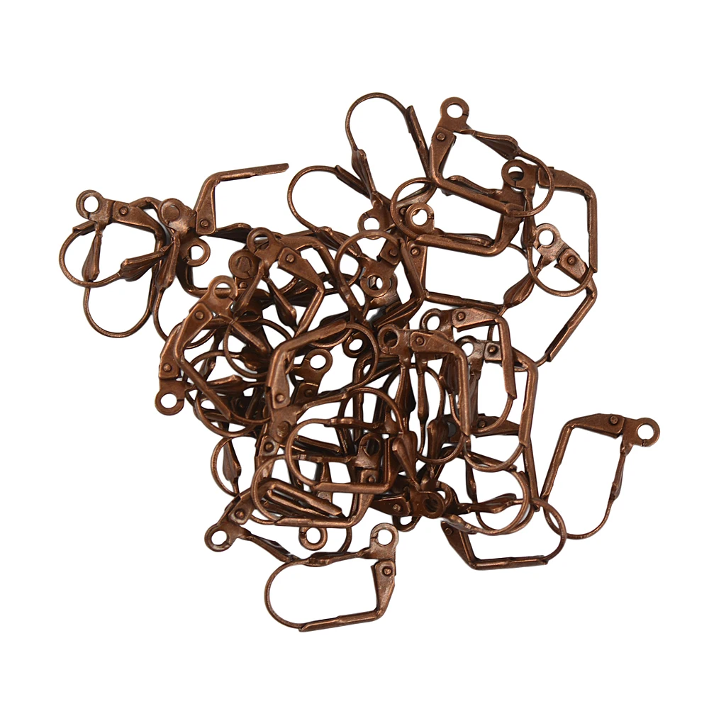 

50pcs Retro Shell Leverback Earring Wire Coil DIY Craft Jewelry Making Finding