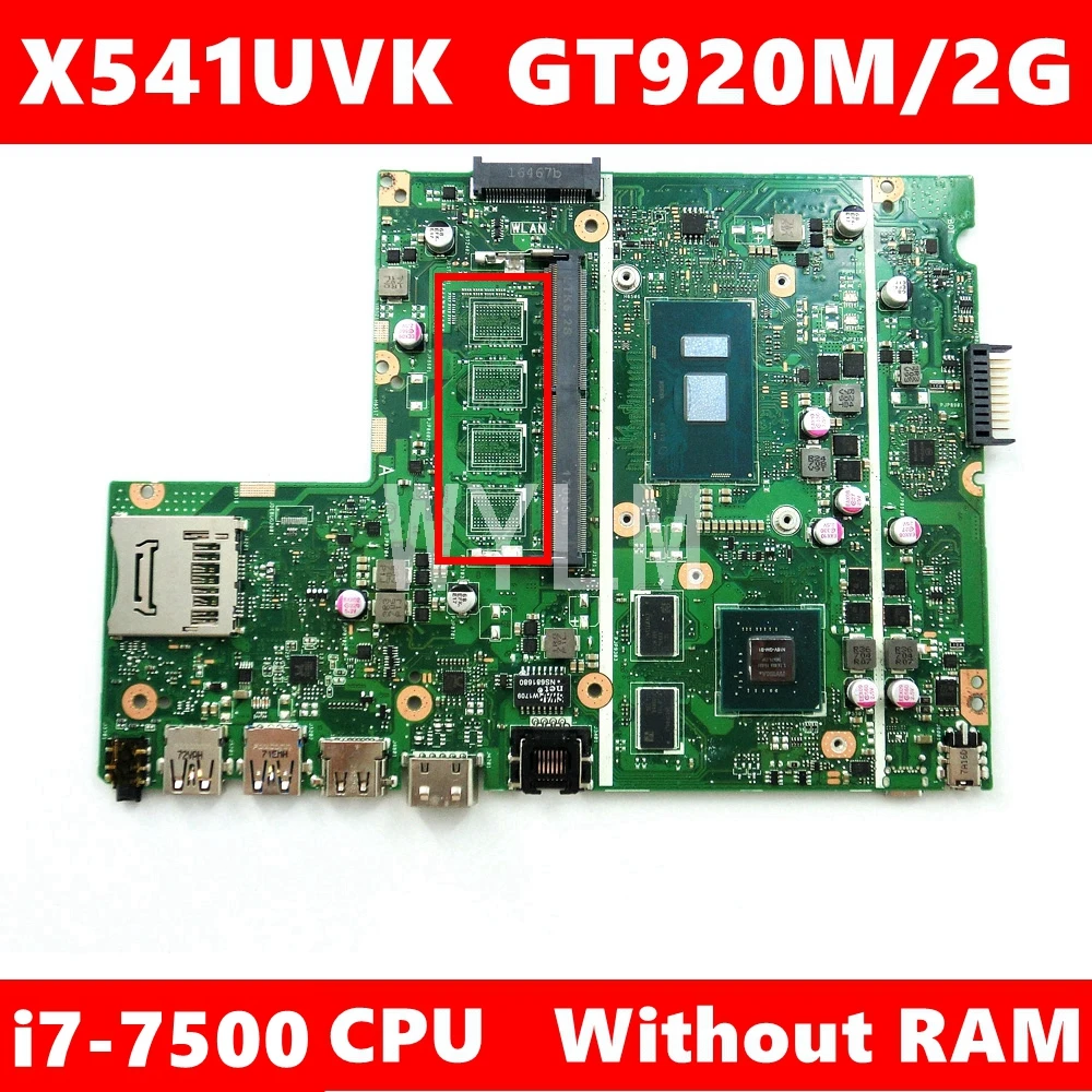 X541UVK i7 7500CPU без RAM для ASUS F541U X541 X541U X541UJ материнская плата ноутбука Тест 100%