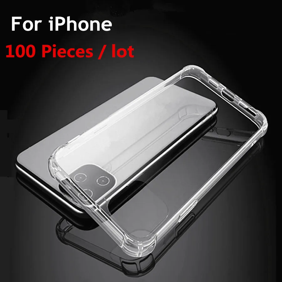 Чехол 100 шт./лот для iPhone 11 Pro мягкий силиконовый прозрачный чехол с подушкой