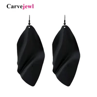 carvejewl irregular leaf huge dangle earrings for women jewelry girl gift bohemian hot sale fashion matte black plating earrings