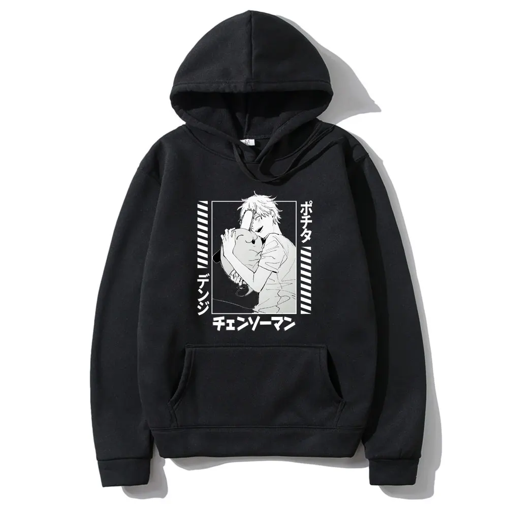 

Denji Pochita Chainsaw Man Anime Print Hoodies Men Women Fashion Long Sleeve Hooded Sweatshirts Mens Fleece Cotton Streetwear