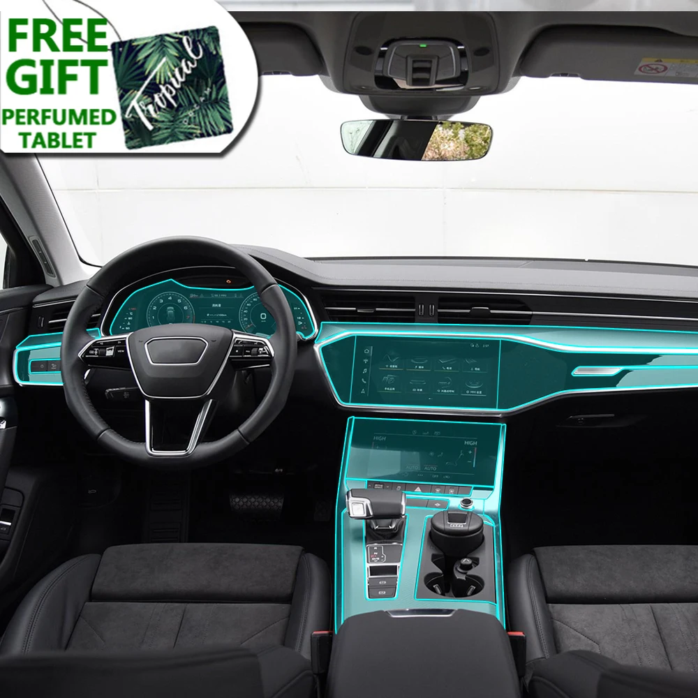 

Self Healing TPU Sticker Car Interior Center Console Gear Navigation Screen Transparent Protective Film For Audi A6 A7 Q5 Q7 Q8