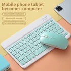 Для iPad Teclado Bluetooth клавиатура Бесшумная беспроводная мышь для Xiaomi Samsung Huawei Планшета Телефона Android IOS Windows