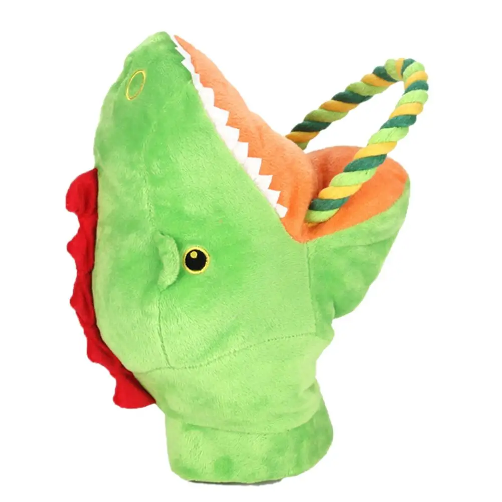

Pet Dog Squeaky Toy Plush Glove Dog Toy Shark Shaped Dog Puppy Chew Toy For Dogs Training Interactive Toy Built-in BB Sounder
