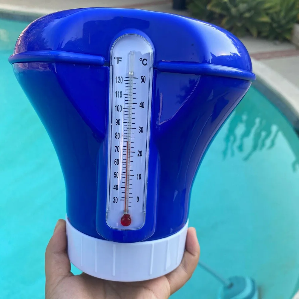 

Swimming Pool / 8 Inch Floating Chlorine Dispenser With Automatic Thermometer Swimming Pool Accessories Thermometer Disinfectio