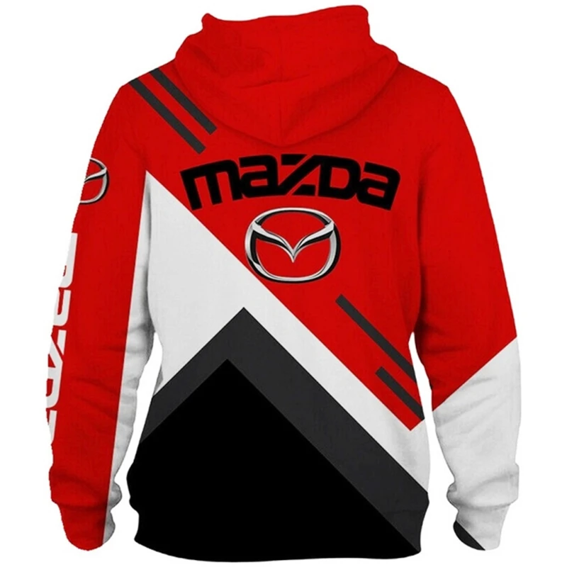 

2021 New men's spring and autumn 3D digital printing Mazda car logo hoodie casual fashion Harajuku