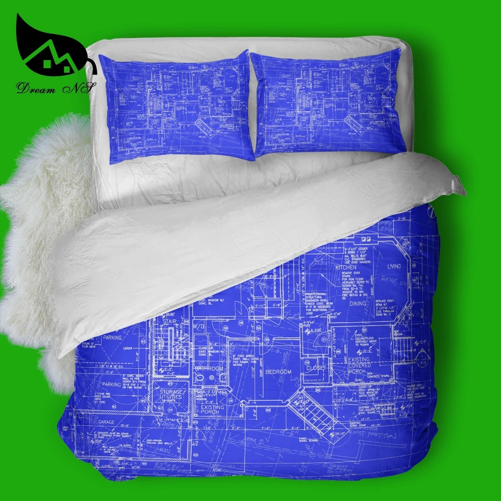 Dream NS конструкция здания рисунок дизайн постельных принадлежностей пододеяльник