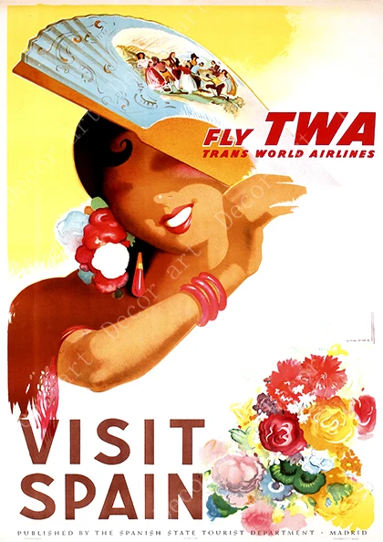 Испания Мадрид Сан себапятно путешествия холст живопись Винтаж стены крафт