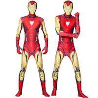 halloween carnival party iron costume man mask adult kids endgame superhero costume cosplay jumpsuit costume for child dress up