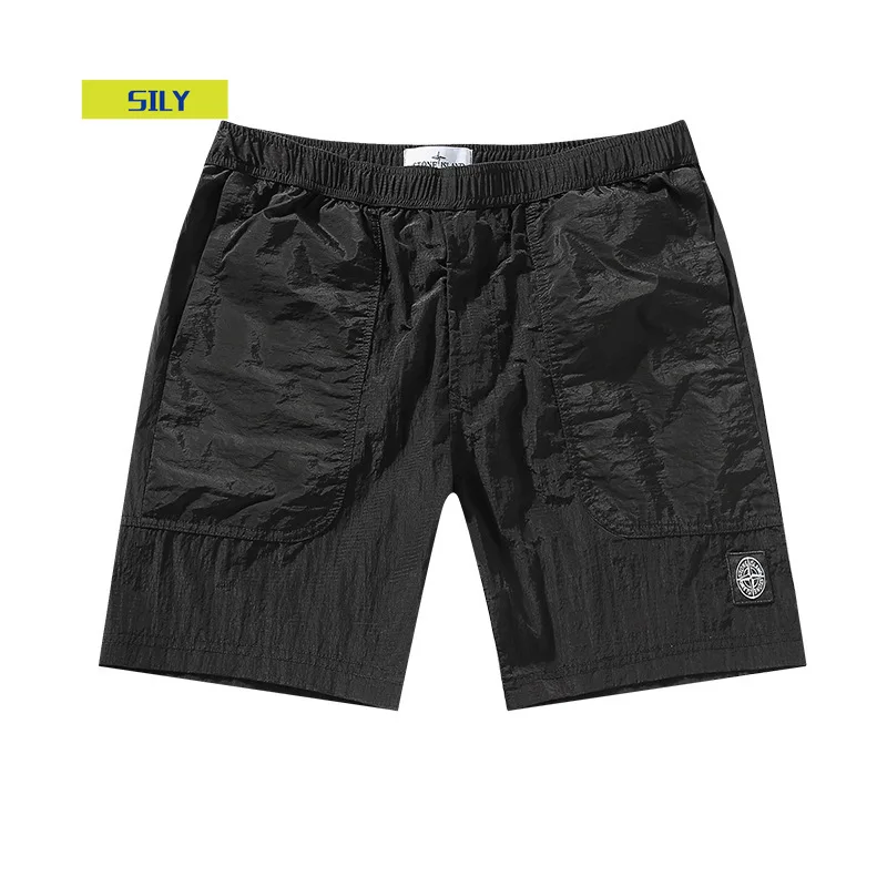 

European and American Fashion Stone Jack Metal Nylon Ins Casual Shorts Island mens shorts calzones de hombre