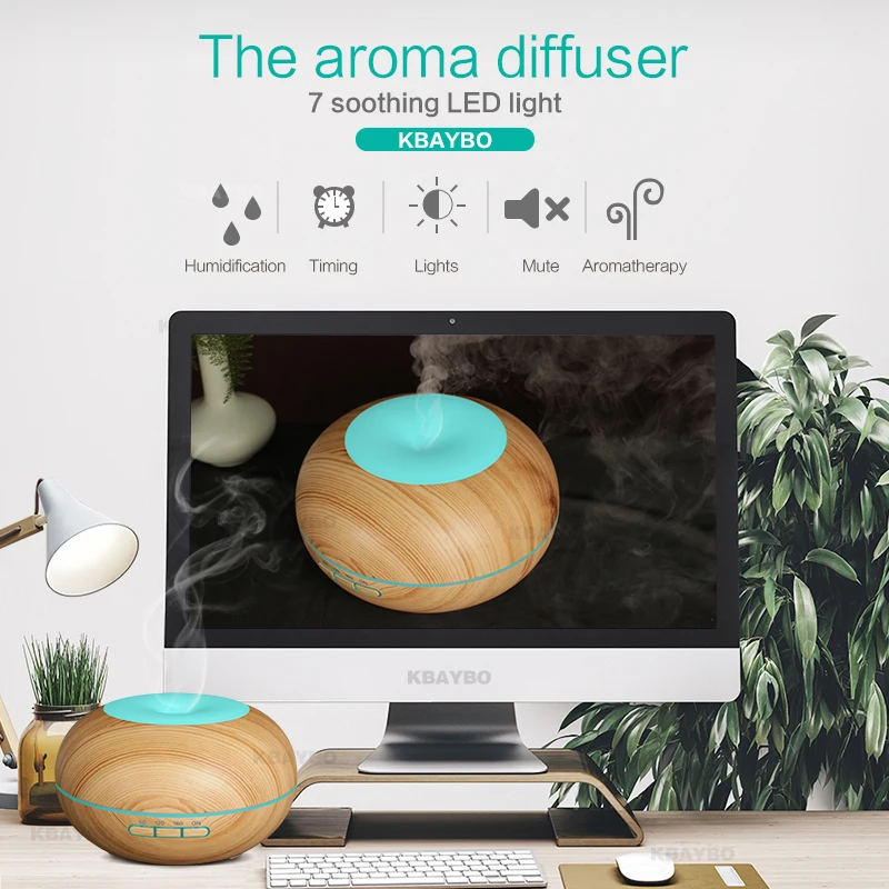 300 мл ультразвуковой увлажнитель воздуха Арома эфирные масла диффузор древесины