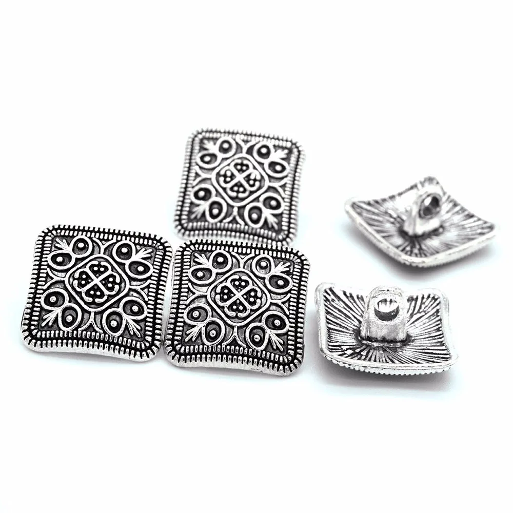 10 шт. металлический цветок резные антикварные серебряные пуговицы сделай сам для