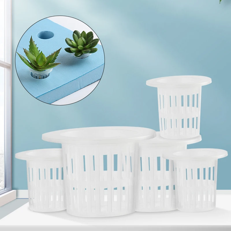 

10pcs Hydroponic Mesh Pot Garden Vegetable Planting Basket Soilless Cultivation Plastic Plant Rooter Cup Aquarium Plant Pot